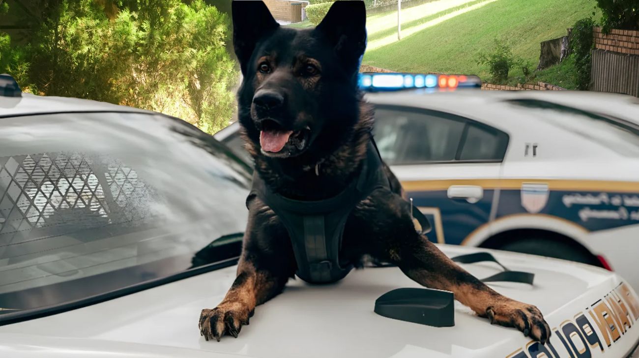 Cane poliziotto malato di cancro riceve l'ultimo saluto dalla sua squadra