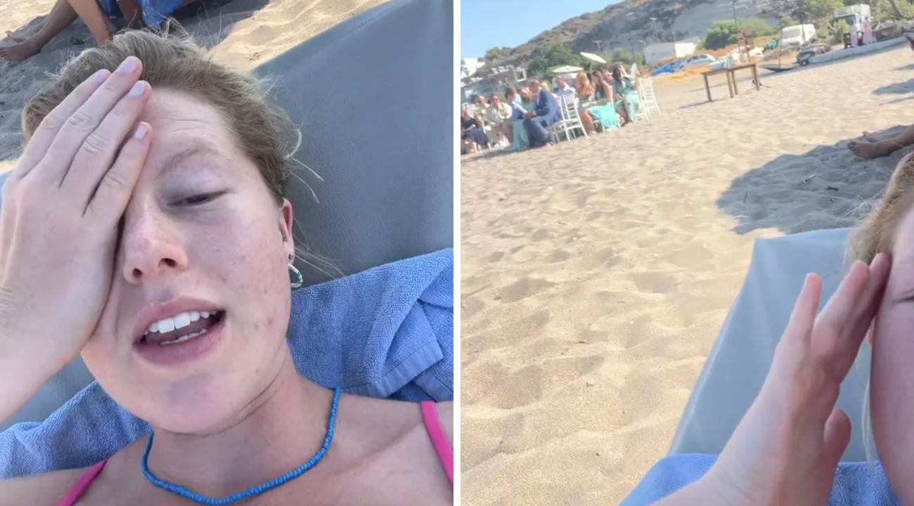 Donna si addormenta mentre prende il sole in spiaggia, quando si sveglia trova una scena bizzarra davanti a sé