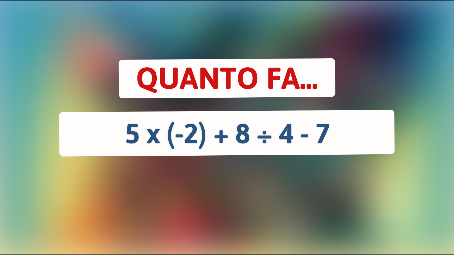 \"Sfida il tuo cervello: Sei abbastanza intelligente per risolvere questo indovinello matematico?\""