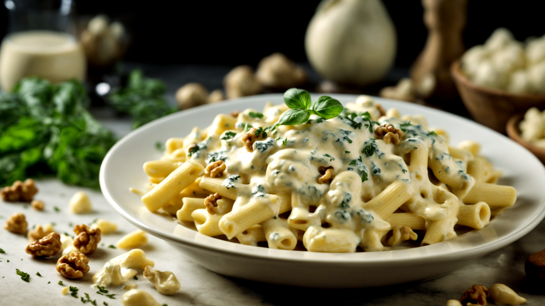 Penne gorgonzola cavolfiore"