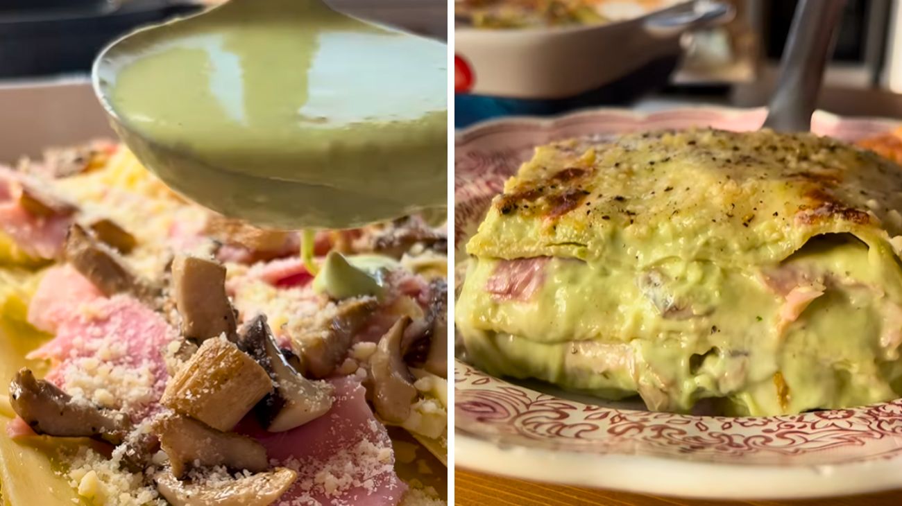 Lasagna al pesto con prosciutto e funghi: la ricetta della domenica