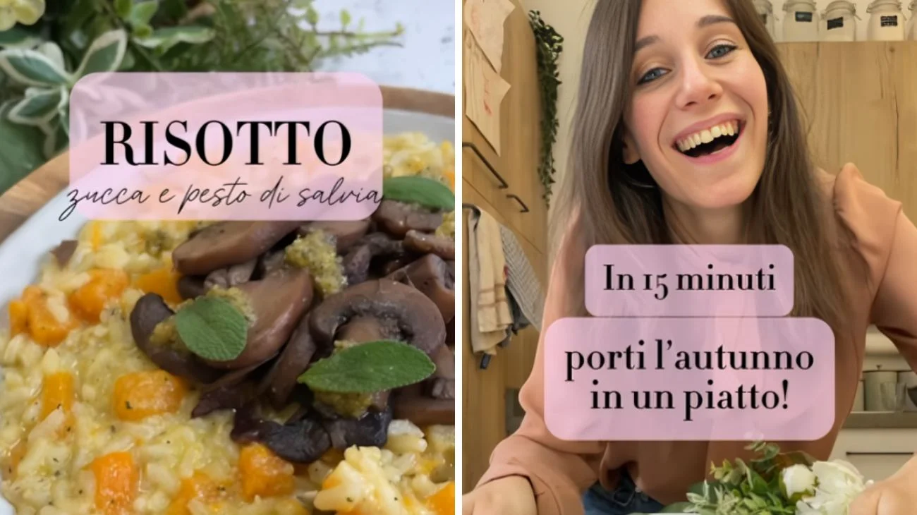 Risotto con zucca e pesto di salvia in 15 minuti: la ricetta perfetta per l'autunno