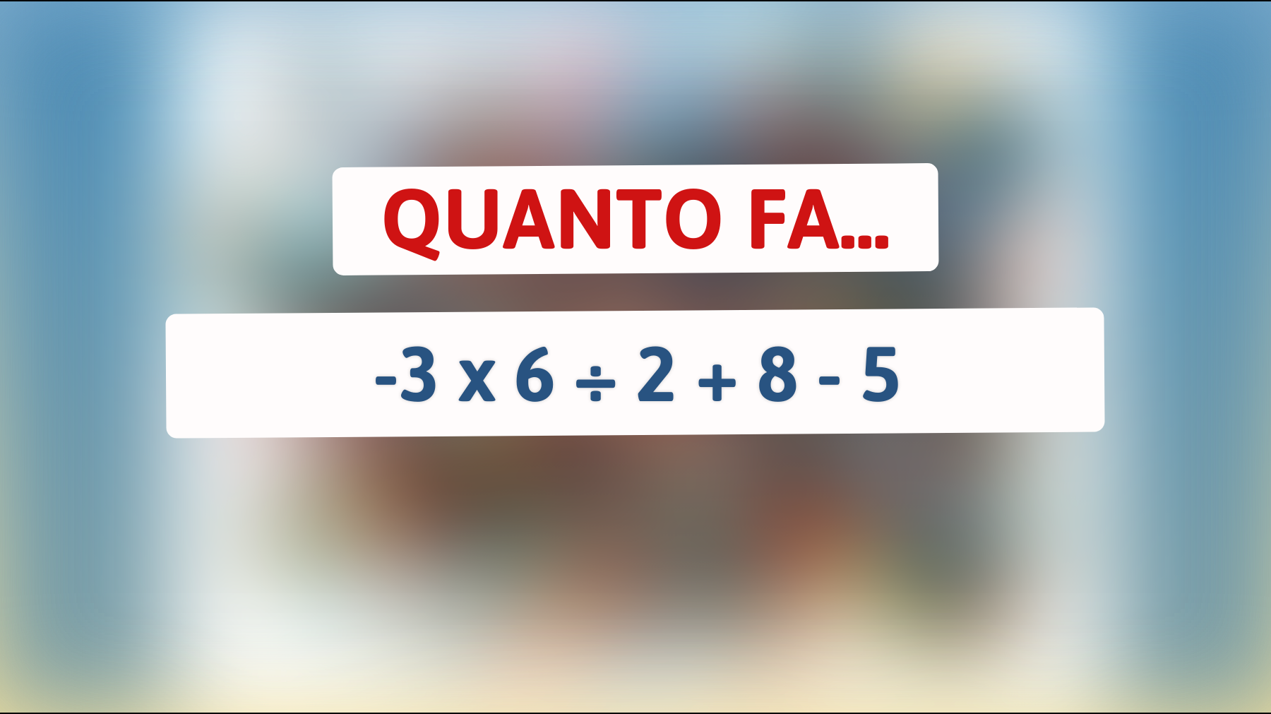 \"Sfida la tua intelligenza: puoi risolvere questo semplice indovinello matematico che mette in crisi tutti?\""